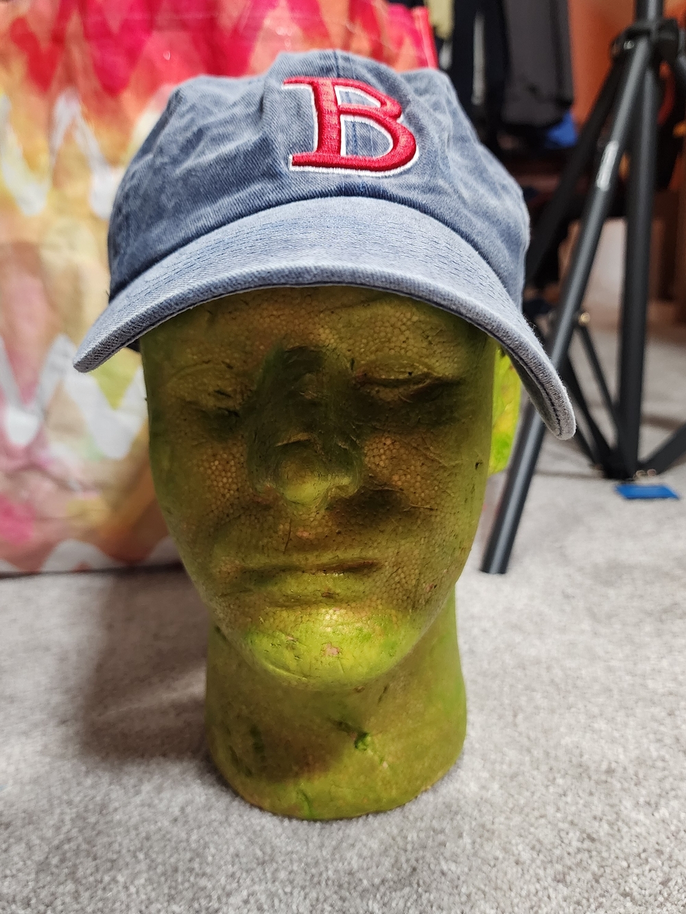 Blue Baseball Cap with Red 'B' Embroidery - Casual Men's Hat